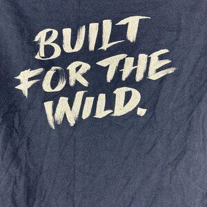 Yeti Mens Navy Blue "Built For The Wild" Graphic T-Shirt Size Large 100% Cotton